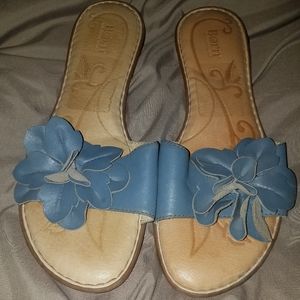 Final price Born slate blue leather sandals